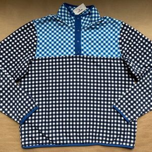 DRAPER JAMES x LANDS' END Serious Sweats Snap Neck PULLOVER Size: LARGE New